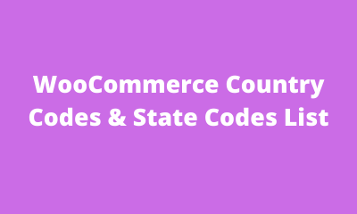 Woocommerce country codes and state codes list