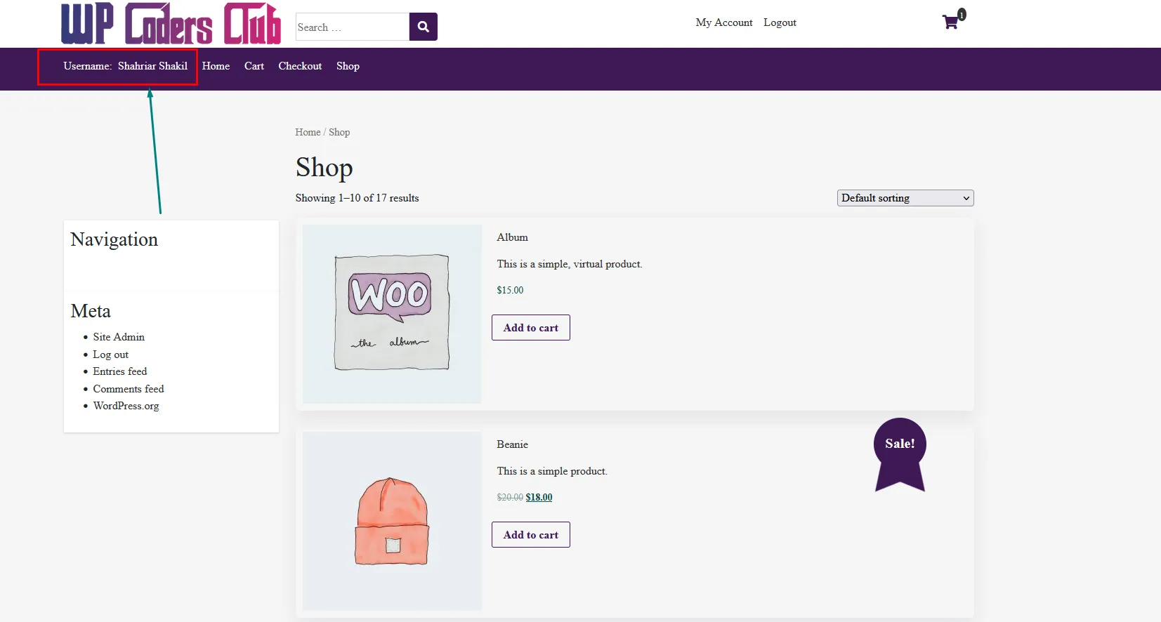 How To Show The Logged Username In WordPress WooCommerce Website